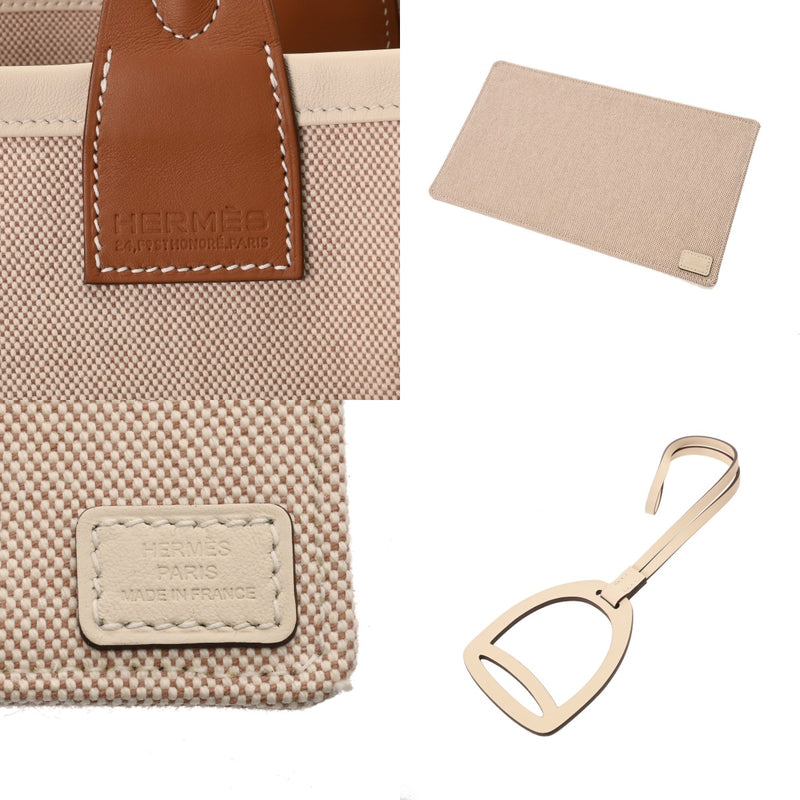 HERMES エルメス スティープル 28 エクリュ/ゴールド B刻印(2023年頃) レディース トワル/スイフト ハンドバッグ 新同 中古 銀蔵