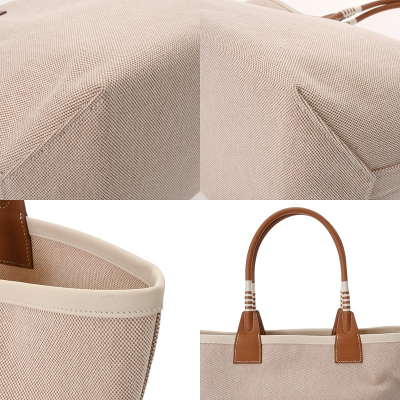 HERMES エルメス スティープル 28 エクリュ/ゴールド B刻印(2023年頃) レディース トワル/スイフト ハンドバッグ 新同 中古 銀蔵