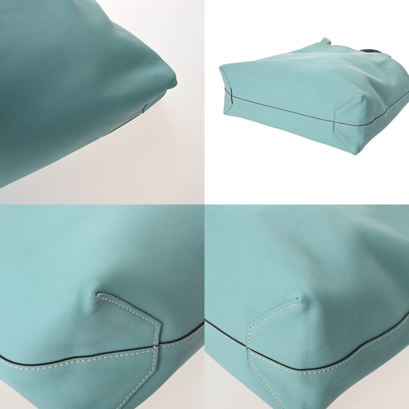 HERMES エルメス ドゥブルセンストート 45 ブルーアトール/パールグレー/マラカイト A刻印(2017年頃) レディース トリヨンクレマンス トートバッグ ABランク 中古 銀蔵