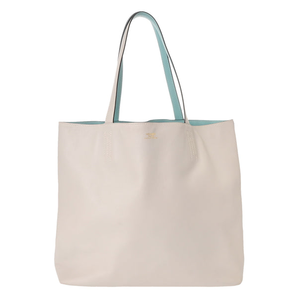 HERMES エルメス ドゥブルセンストート 45 ブルーアトール/パールグレー/マラカイト A刻印(2017年頃) レディース トリヨンクレマンス トートバッグ ABランク 中古 銀蔵