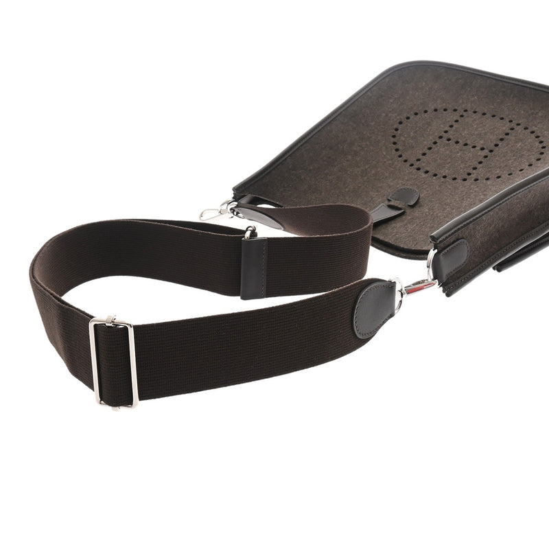 HERMES エルメス エブリン 3 PM グリモワイヤン ショコラ Z刻印(2021年頃) レディース フェルト スイフト ショルダーバッグ Aランク 中古 銀蔵