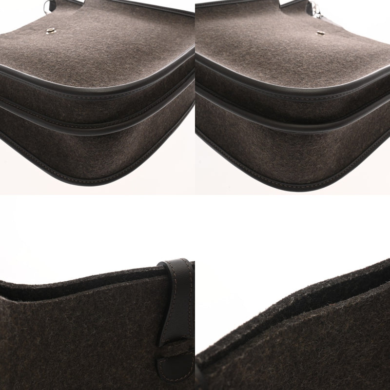 HERMES エルメス エブリン 3 PM グリモワイヤン ショコラ Z刻印(2021年頃) レディース フェルト スイフト ショルダーバッグ Aランク 中古 銀蔵