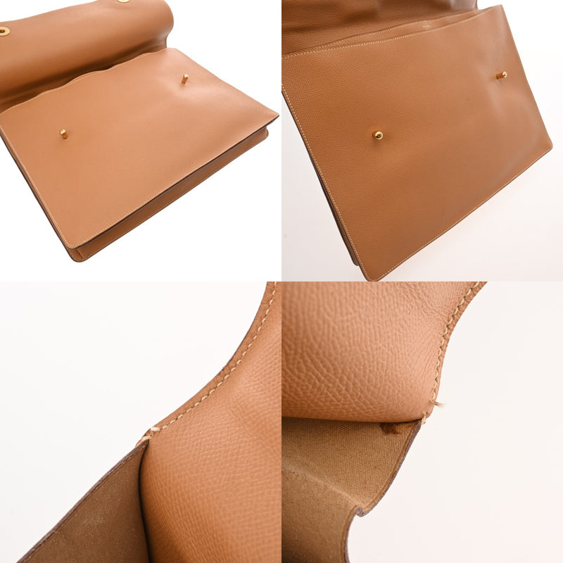 HERMES エルメス ダニューブ 38 ナチュラル メンズ クシュベル ビジネスバッグ Bランク 中古 銀蔵