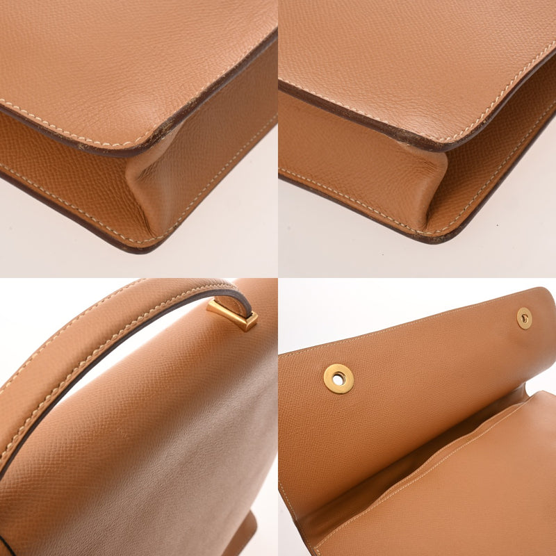 HERMES エルメス ダニューブ 38 ナチュラル メンズ クシュベル ビジネスバッグ Bランク 中古 銀蔵