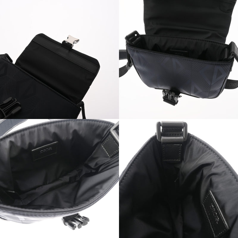 CHRISTIAN DIOR クリスチャンディオール CDダイヤモンド ブラック 21-BO-0292 メンズ ナイロン ショルダーバッグ Aランク 中古 銀蔵