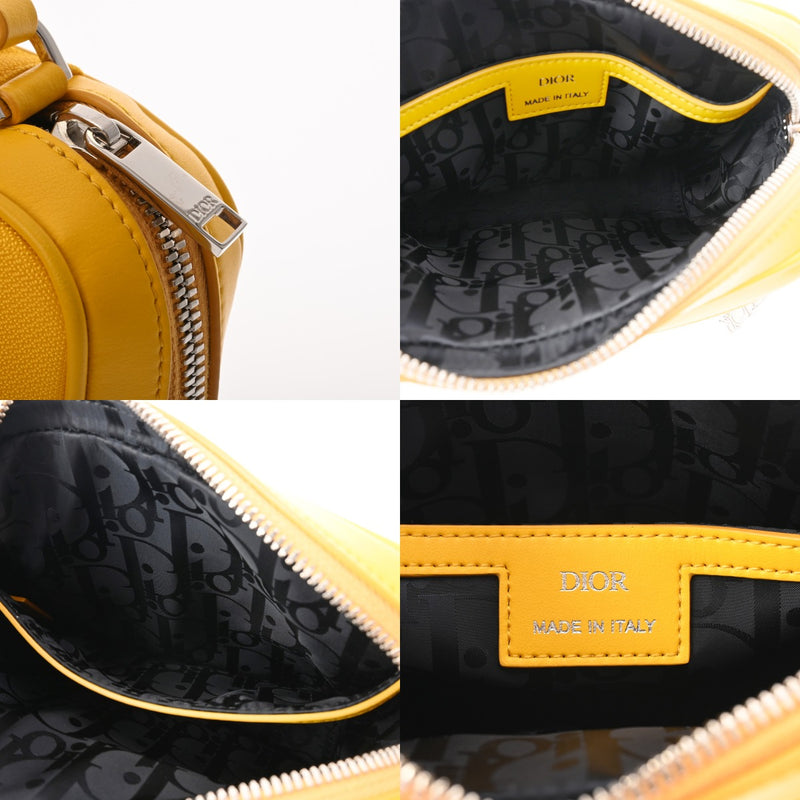 CHRISTIAN DIOR クリスチャンディオール ライダー 2.0 メッセンジャーバッグミニ イエロー 2ESWS034LWH_H20E メンズ レザー ナイロン ショルダーバッグ Aランク 中古 銀蔵