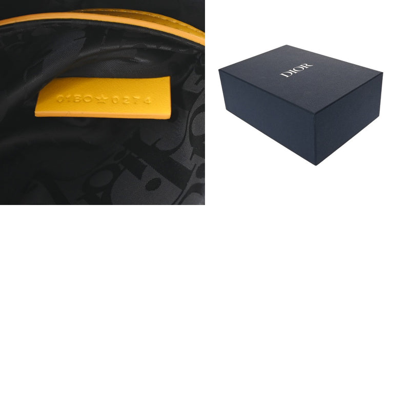 CHRISTIAN DIOR クリスチャンディオール ライダー 2.0 メッセンジャーバッグミニ イエロー 2ESWS034LWH_H20E メンズ レザー ナイロン ショルダーバッグ Aランク 中古 銀蔵