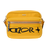 CHRISTIAN DIOR クリスチャンディオール ライダー 2.0 メッセンジャーバッグミニ イエロー 2ESWS034LWH_H20E メンズ レザー ナイロン ショルダーバッグ Aランク 中古 銀蔵