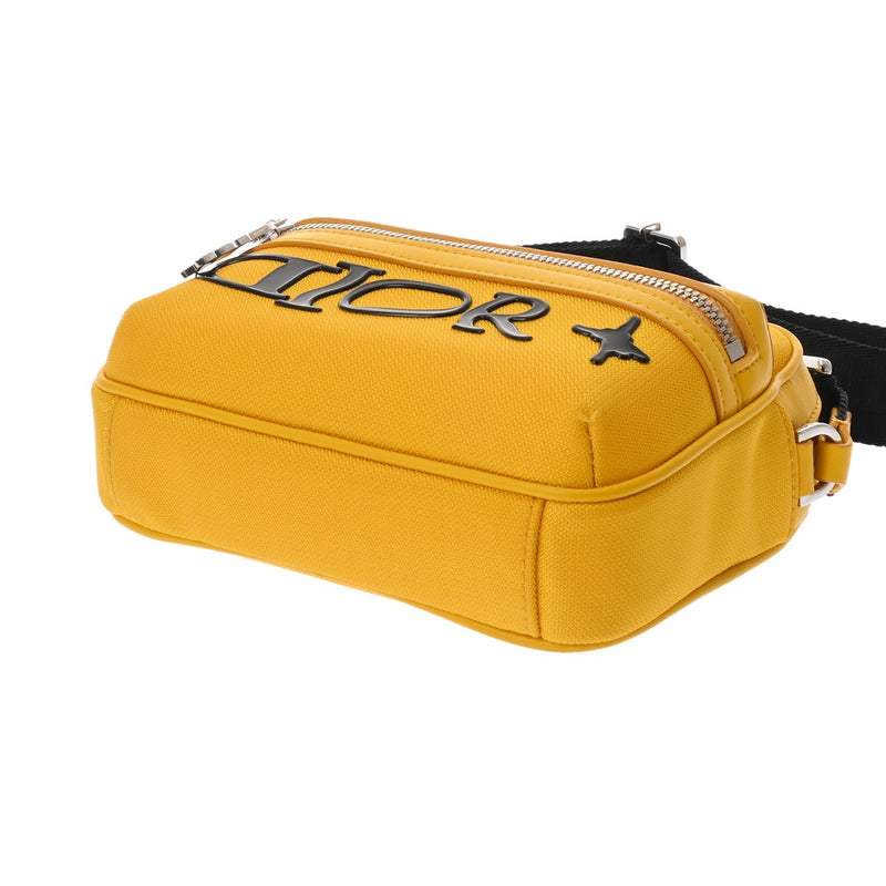 CHRISTIAN DIOR クリスチャンディオール ライダー 2.0 メッセンジャーバッグミニ イエロー 2ESWS034LWH_H20E メンズ レザー ナイロン ショルダーバッグ Aランク 中古 銀蔵