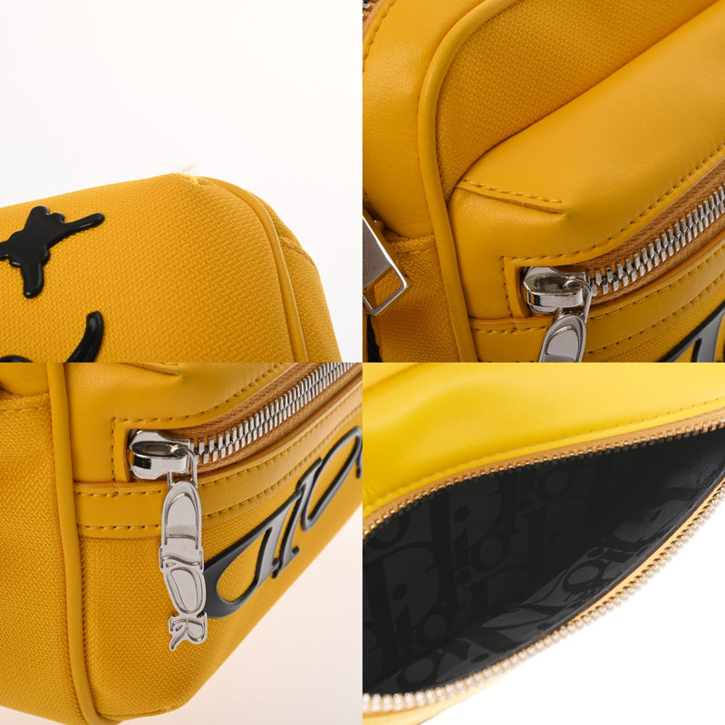 CHRISTIAN DIOR クリスチャンディオール ライダー 2.0 メッセンジャーバッグミニ イエロー 2ESWS034LWH_H20E メンズ レザー ナイロン ショルダーバッグ Aランク 中古 銀蔵