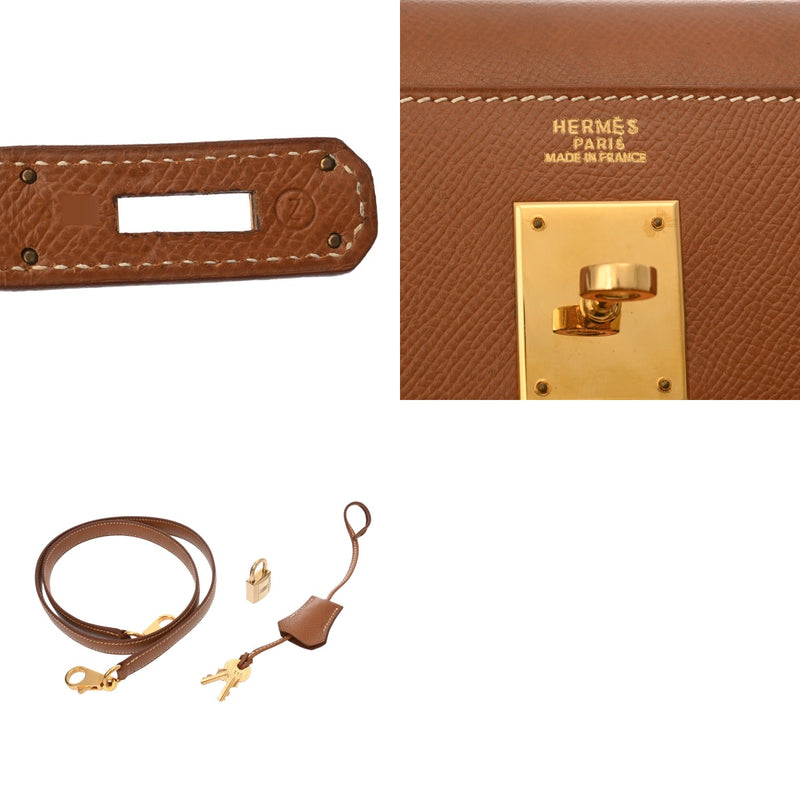 HERMES エルメス ケリー 32 外縫い 2WAY ゴールド 〇Z刻印(1996年頃) レディース クシュベル ハンドバッグ ABランク 中古 銀蔵