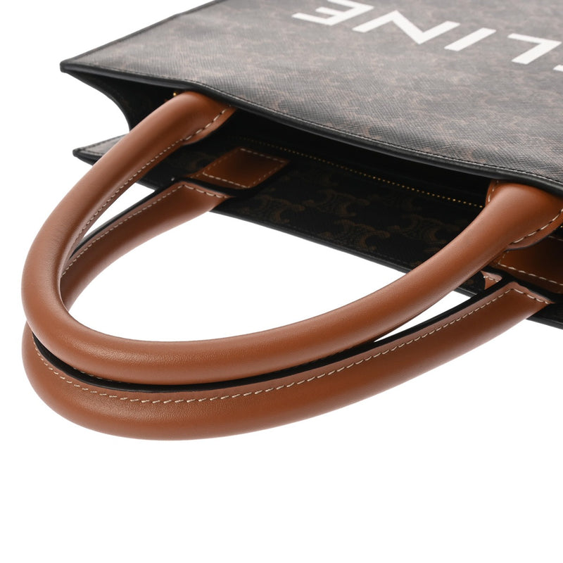 CELINE セリーヌ スモールバーティカルカバ ブラウン 191542BZK.04LU レディース PVC カーフ 2WAYバッグ ABランク 中古 銀蔵