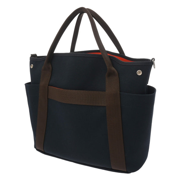 HERMES エルメス サックドパンサージュ グルーム ネイビー C刻印(2018年頃) レディース トワルシェブロン トートバッグ Aランク 中古 銀蔵