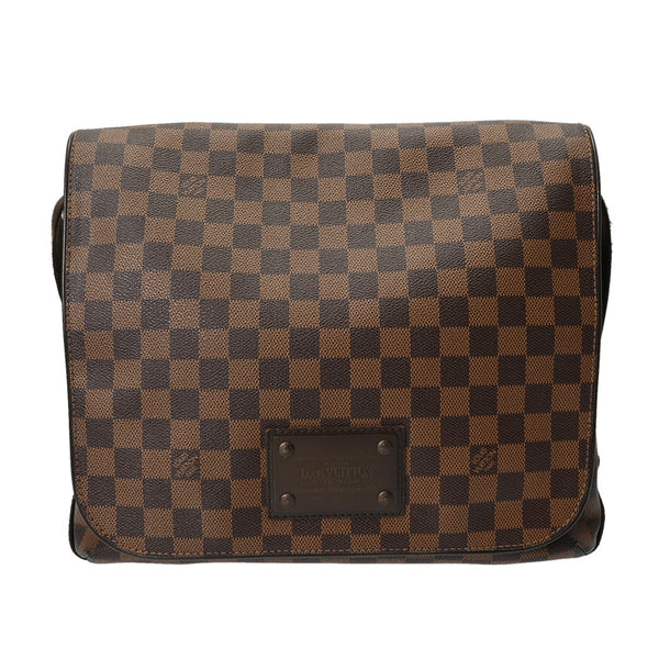 LOUIS VUITTON ルイヴィトン ダミエ ブルックリン MM ブラウン N51211 ユニセックス ダミエキャンバス ショルダーバッグ Bランク 中古 銀蔵