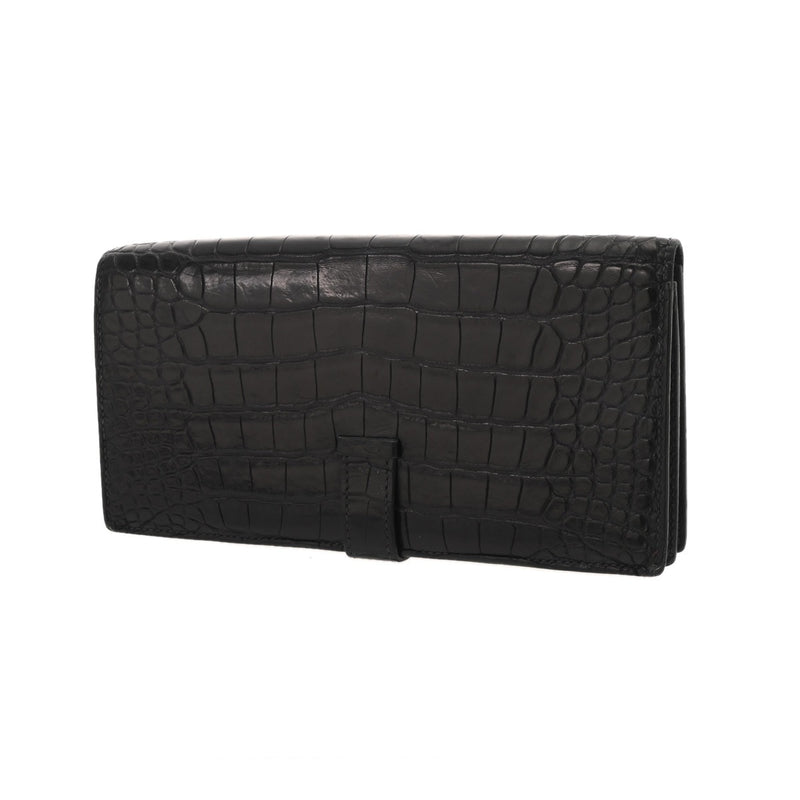 HERMES エルメス ベアンスフレ ブルーバルティック A刻印(2017年頃) レディース アリゲーターマット 長財布 Bランク 中古 銀蔵