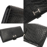 HERMES エルメス ベアンスフレ ブルーバルティック A刻印(2017年頃) レディース アリゲーターマット 長財布 Bランク 中古 銀蔵