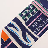 HERMES エルメス ツイリー Voltes et Pirouettes ネイビー/マルチカラー レディース シルク100％ スカーフ ABランク 中古 銀蔵