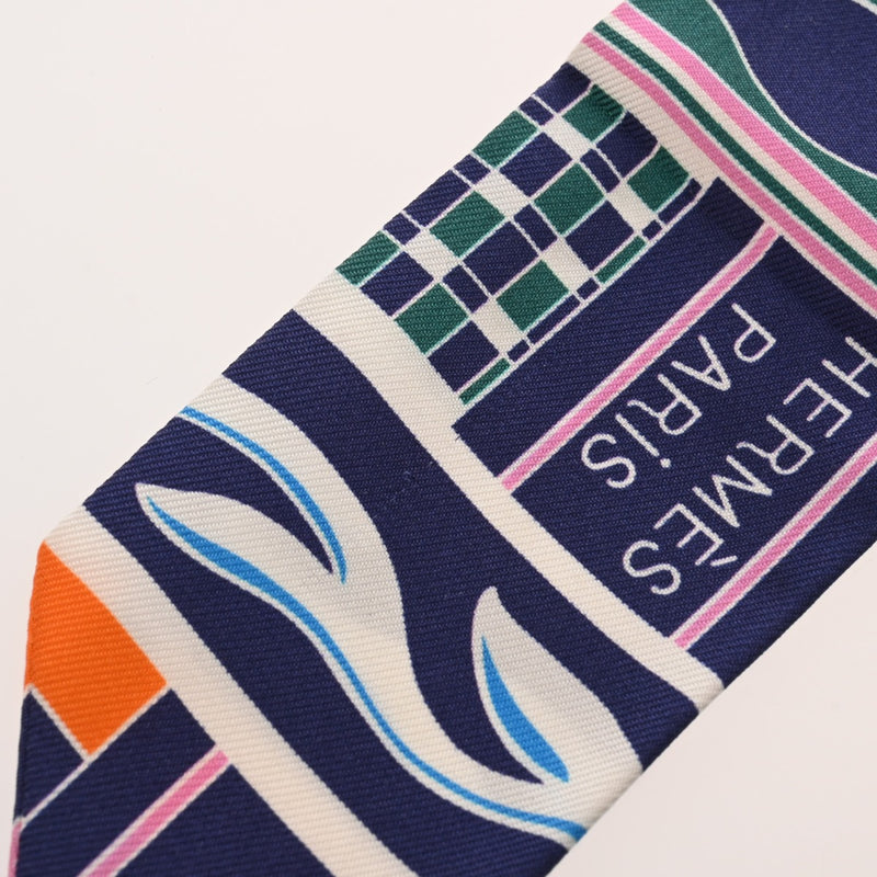 HERMES エルメス ツイリー Voltes et Pirouettes ネイビー/マルチカラー レディース シルク100％ スカーフ ABランク 中古 銀蔵