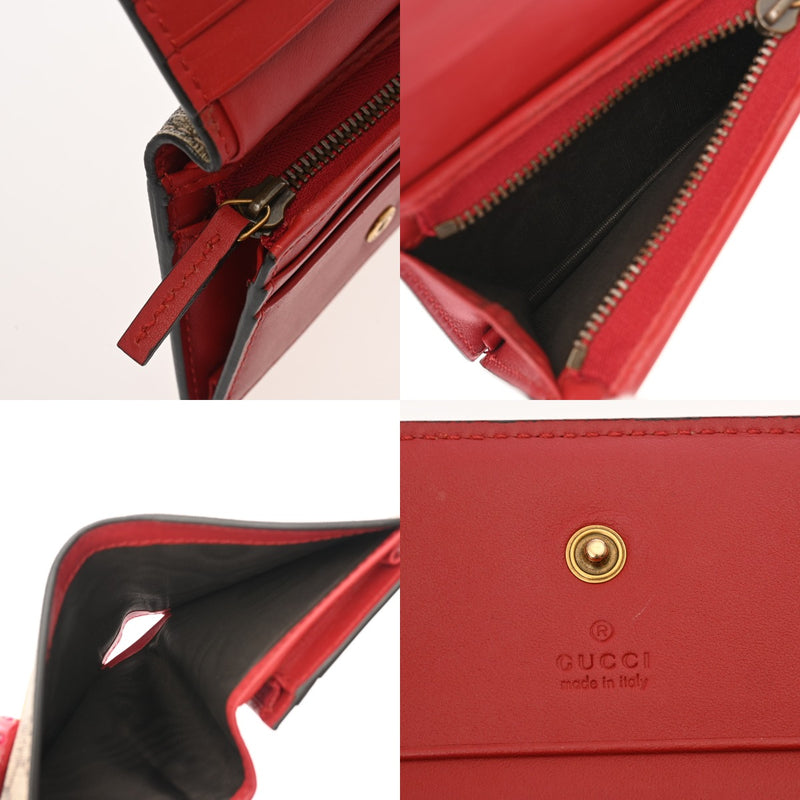 GUCCI グッチ GGスプリーム チェリー ベージュ ゴールド金具 476050 レディース GGスプリームキャンバス 二つ折り財布 Bランク 中古 銀蔵