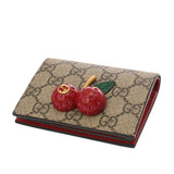 GUCCI グッチ GGスプリーム チェリー ベージュ ゴールド金具 476050 レディース GGスプリームキャンバス 二つ折り財布 Bランク 中古 銀蔵