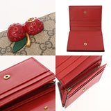 GUCCI グッチ GGスプリーム チェリー ベージュ ゴールド金具 476050 レディース GGスプリームキャンバス 二つ折り財布 Bランク 中古 銀蔵