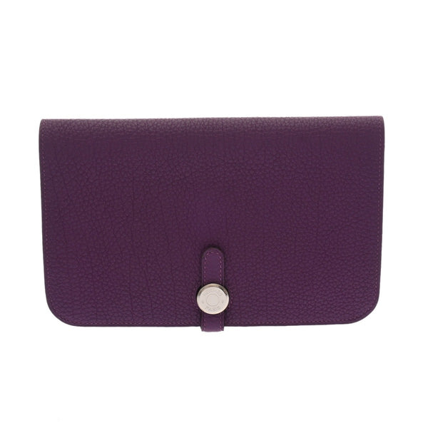 HERMES エルメス ドゴン GM アネモネ □R刻印(2014年頃) ユニセックス トゴ 長財布 Aランク 中古 銀蔵