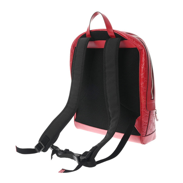 GUCCI グッチ グッチシマ バックパック レッド 406370 メンズ レザー リュック・デイパック ABランク 中古 銀蔵