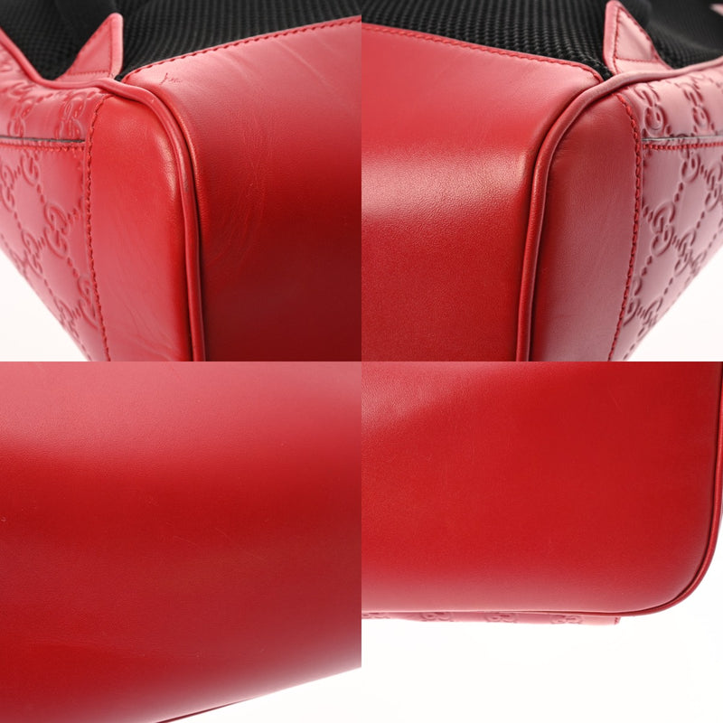 GUCCI グッチ グッチシマ バックパック レッド 406370 メンズ レザー リュック・デイパック ABランク 中古 銀蔵