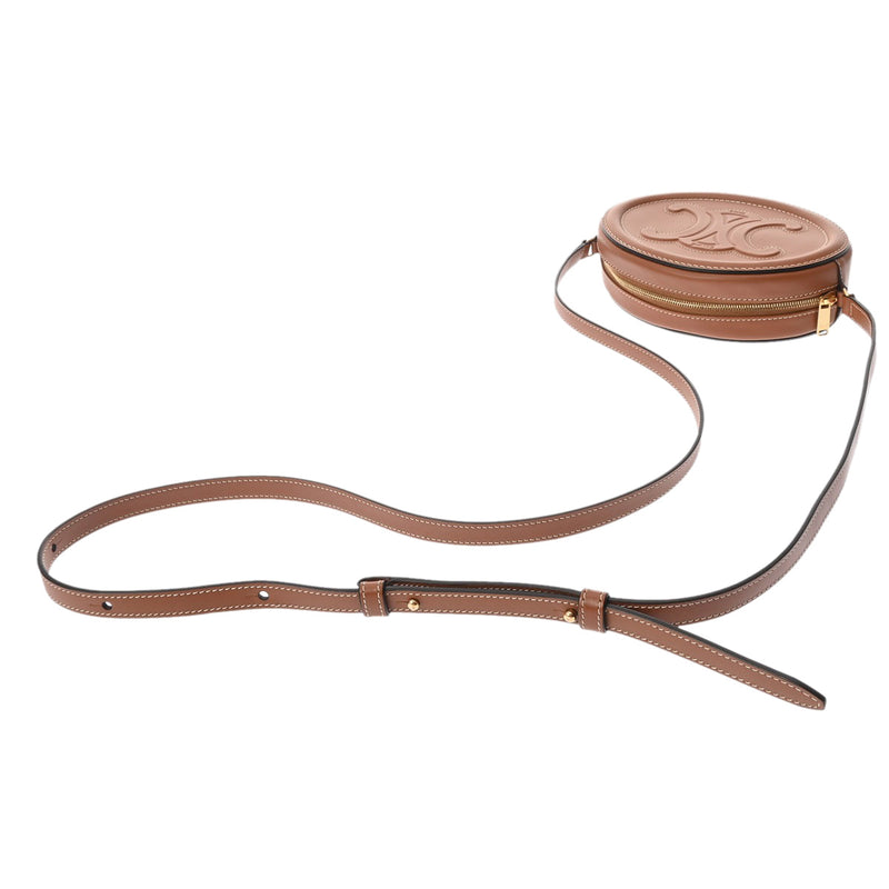 CELINE セリーヌ ショルダーバッグ オーバルパース タン 10I703DPQ.04LU レディース カーフ ショルダーバッグ Aランク 中古 銀蔵