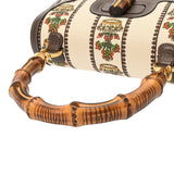 GUCCI グッチ バンブー 2WAY SONY 100周年記念モデル ベージュ/グリーン レディース キャンバス レザー ハンドバッグ 新同 中古 銀蔵