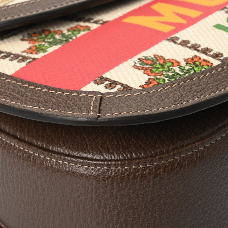 GUCCI グッチ バンブー 2WAY SONY 100周年記念モデル ベージュ/グリーン レディース キャンバス レザー ハンドバッグ 新同 中古 銀蔵