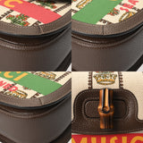 GUCCI グッチ バンブー 2WAY SONY 100周年記念モデル ベージュ/グリーン レディース キャンバス レザー ハンドバッグ 新同 中古 銀蔵