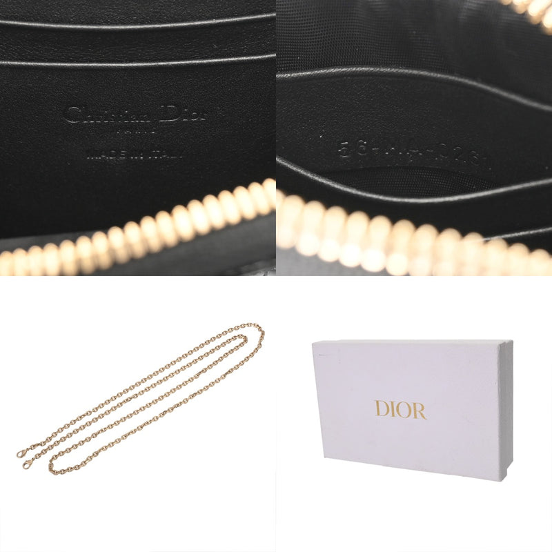CHRISTIAN DIOR クリスチャンディオール Callin Dior フォンホルダー ブラック S08720VRB_M900 レディース パテント ポーチ Aランク 中古 銀蔵