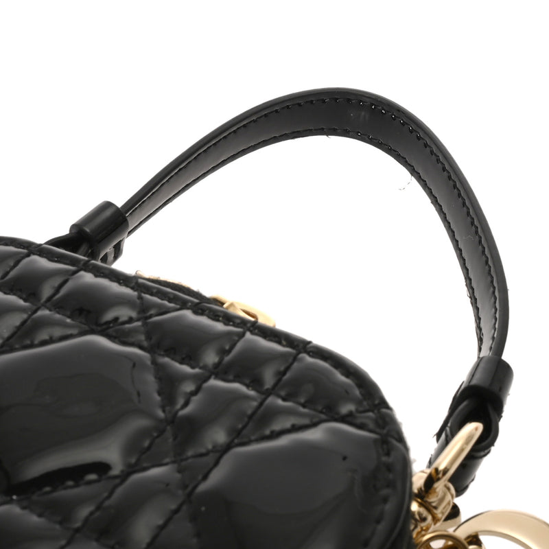 CHRISTIAN DIOR クリスチャンディオール Callin Dior フォンホルダー ブラック S08720VRB_M900 レディース パテント ポーチ Aランク 中古 銀蔵