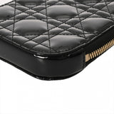 CHRISTIAN DIOR クリスチャンディオール Callin Dior フォンホルダー ブラック S08720VRB_M900 レディース パテント ポーチ Aランク 中古 銀蔵