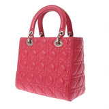 CHRISTIAN DIOR クリスチャンディオール レディディオール ミディアム ピンク イタリア レディース ラムスキン ハンドバッグ Bランク 中古 銀蔵