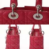CHRISTIAN DIOR クリスチャンディオール レディディオール ミディアム ピンク イタリア レディース ラムスキン ハンドバッグ Bランク 中古 銀蔵