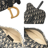 CHRISTIAN DIOR クリスチャンディオール オブリーク サドル ベージュ/ネイビー ユニセックス キャンバス レザー ウエストバッグ ABランク 中古 銀蔵