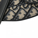 CHRISTIAN DIOR クリスチャンディオール オブリーク サドル ベージュ/ネイビー ユニセックス キャンバス レザー ウエストバッグ ABランク 中古 銀蔵