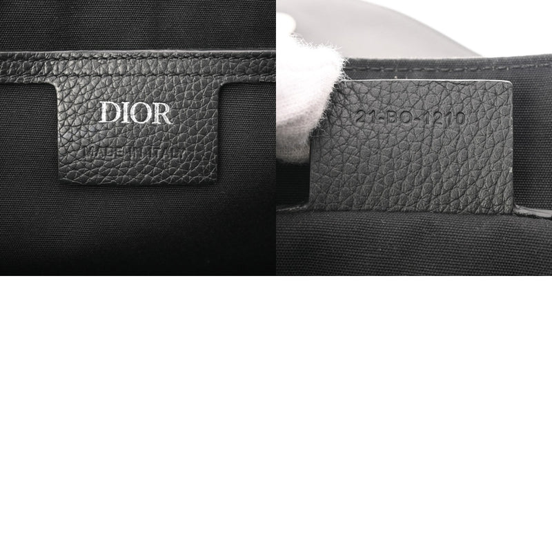 CHRISTIAN DIOR クリスチャンディオール サドル メッセンジャー ブラック 1ADME130 メンズ カーフ ショルダーバッグ ABランク 中古 銀蔵