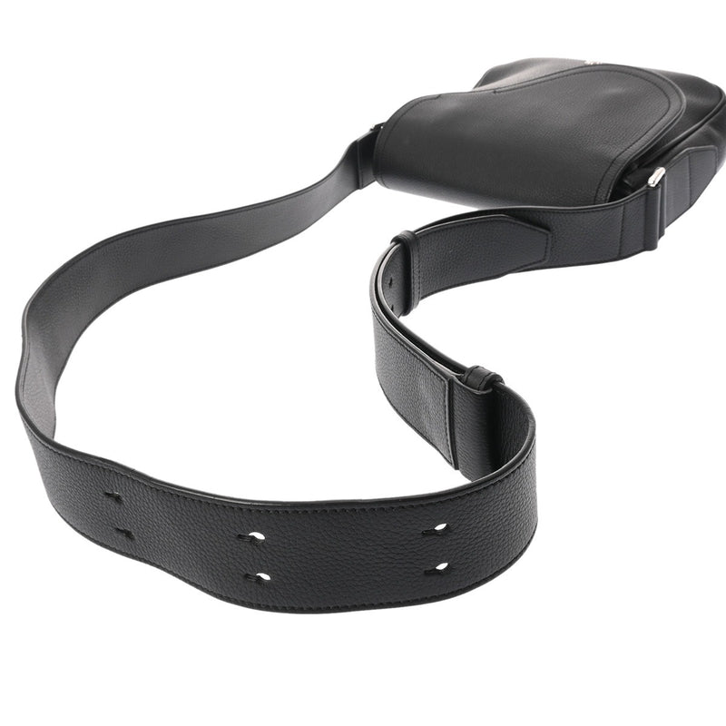 CHRISTIAN DIOR クリスチャンディオール サドル メッセンジャー ブラック 1ADME130 メンズ カーフ ショルダーバッグ ABランク 中古 銀蔵