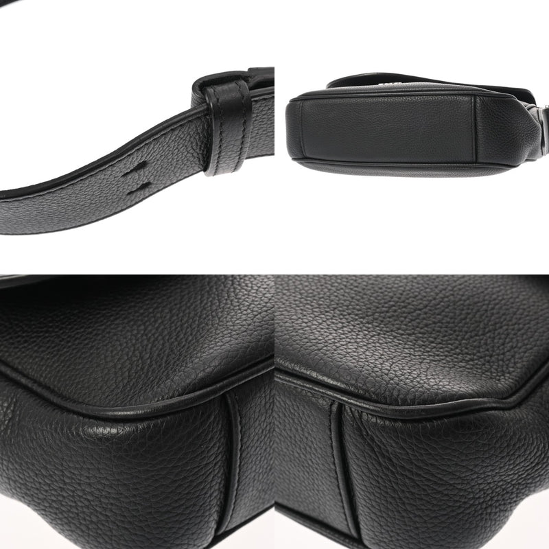 CHRISTIAN DIOR クリスチャンディオール サドル メッセンジャー ブラック 1ADME130 メンズ カーフ ショルダーバッグ ABランク 中古 銀蔵