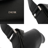 CHRISTIAN DIOR クリスチャンディオール サドル メッセンジャー ブラック 1ADME130 メンズ カーフ ショルダーバッグ ABランク 中古 銀蔵