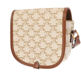 CELINE セリーヌ トリオンフ ブザスショルダー ホワイト レディース レザー PVC ショルダーバッグ ABランク 中古 銀蔵