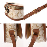 CELINE セリーヌ トリオンフ ブザスショルダー ホワイト レディース レザー PVC ショルダーバッグ ABランク 中古 銀蔵