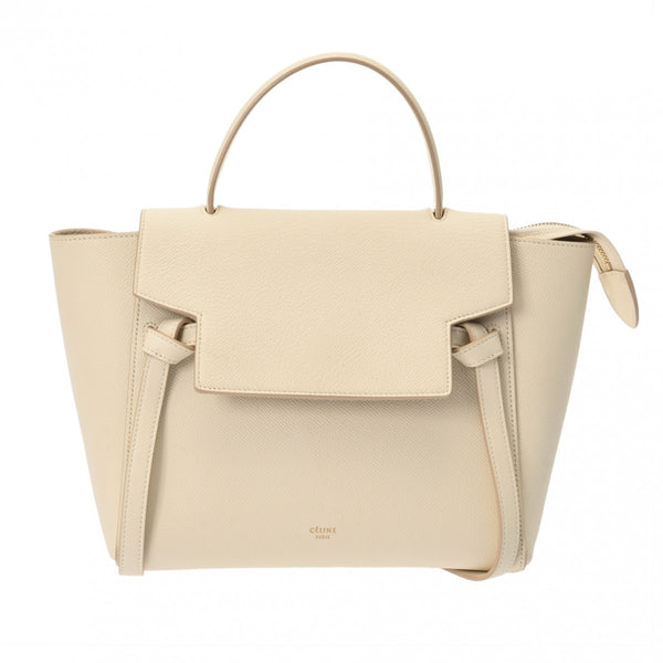 CELINE セリーヌ ベルトバッグ マイクロ クリーム 189153 レディース レザー ハンドバッグ ABランク 中古 銀蔵