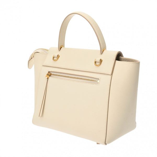 CELINE セリーヌ ベルトバッグ マイクロ クリーム 189153 レディース レザー ハンドバッグ ABランク 中古 銀蔵