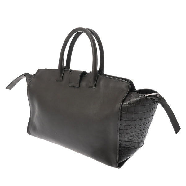 SAINT LAURENT サンローラン ダウンタウンカバス グレー 436832 レディース 型押レザー ハンドバッグ ABランク 中古 銀蔵