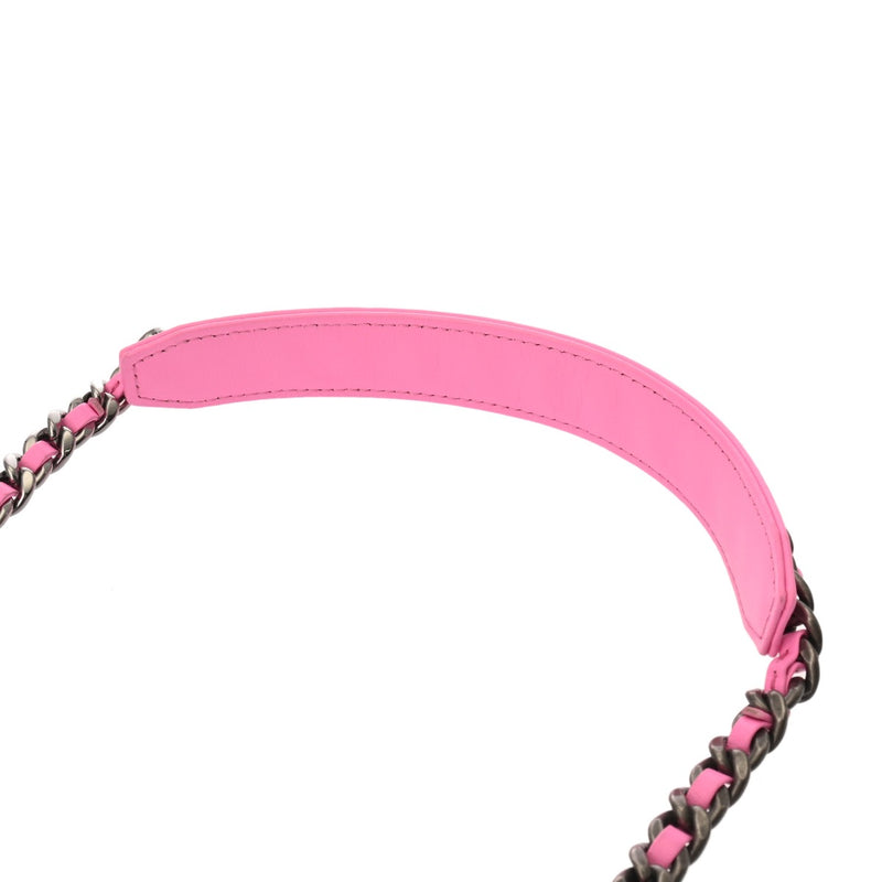 CHANEL シャネル シャネル19 フラップコインパース チェーンショルダー ピンク AP1787 レディース キャンバス コインケース Bランク 中古 銀蔵