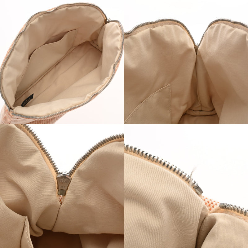 HERMES エルメス ボリード エクリュ/オレンジ レディース トワルアッシュ ポーチ Aランク 中古 銀蔵